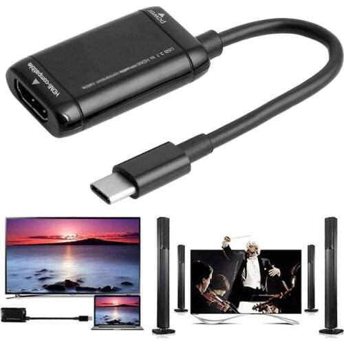 USB-C Type C to HDMI-compatible Adapter USB 3.1 Male To Female Extension Cable For MHL Android Phone Tablet Pads