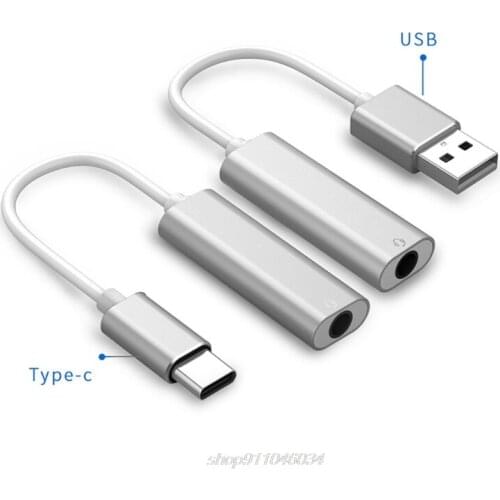 USB type-C To 3.5 mm Stereo Jack Headset Audio Adapter Cable External Sound Card Jack M19 21 Dropship