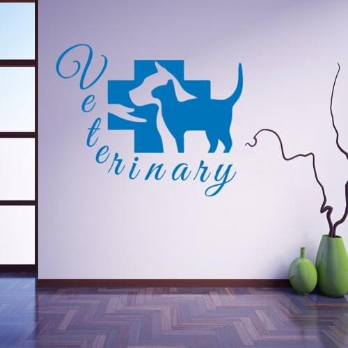 Grooming Salon Wall Decal Pet Veterinary Services Vinyl Dog Cat Hospital Shop Removable Stickers Veterinary Clinic Design SYY565