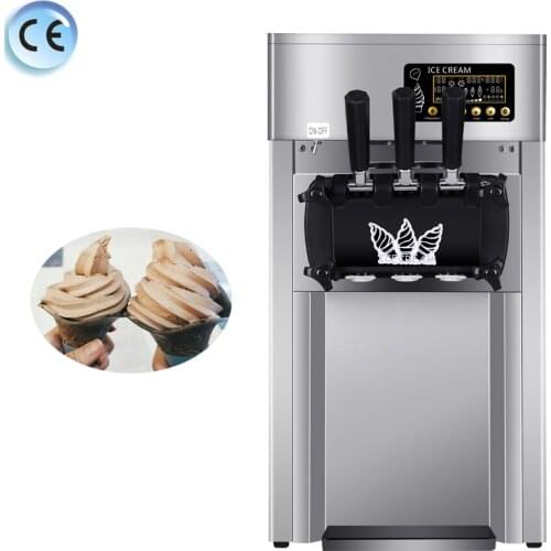 High-quality Commercial Soft Ice Cream Machine 3 Flavors Cone Ice Cream Machine Dessert Shop Ice Cream Equipment