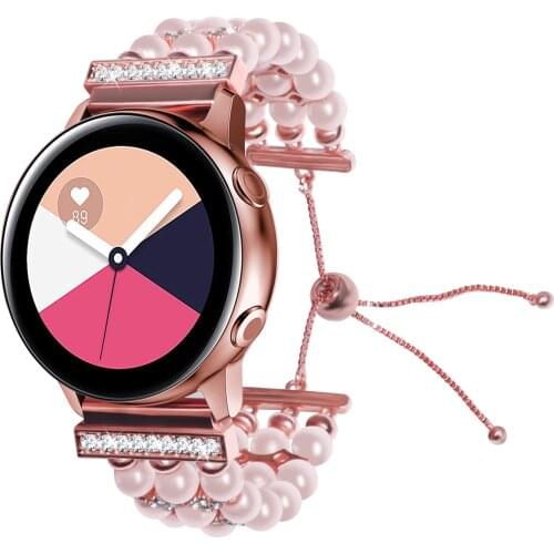 Women Bracelet for Samsung Active 2 Galaxy Watch 41mm 42mm Diamond Strap Bead Band for Gear Sport Huawei gt2 42mm Wriststrap