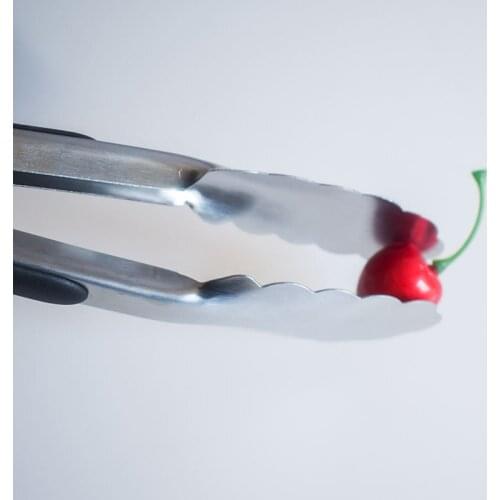 1PC BBQ Grilling Tong Salad Dessert Serving Food Tongs Stainless Steel Barbecue Clips Clamp Cake Baking Food Kitchen Tool