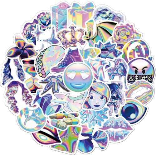 10/30/50PCS Mixed Holographic Laser VSCO Graffiti Stickers Waterproof Travel Luggage Guitar Fridge Laptop DIY Cartoon Sticker