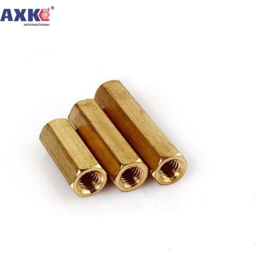 10/50pc Solid Brass Copper M2 M2.5 M3 M4 Hex Standoff Hexagon Pillar M-F F-F Male-Female Female Spacer for PCB Board Motherboard