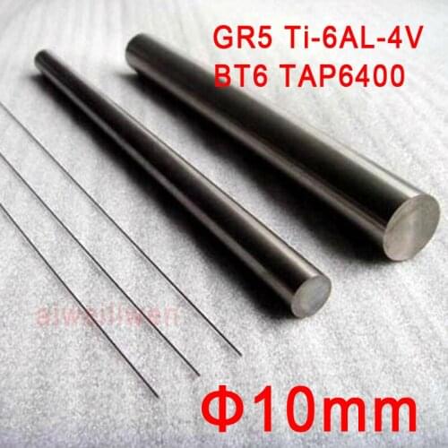 2pcs 10mm 500mm length Grade 5 gr5 titanium Ti Ti-6AL-4V bar titanium alloy rod BT6 TAP6400 for ultrasonic medical treatment