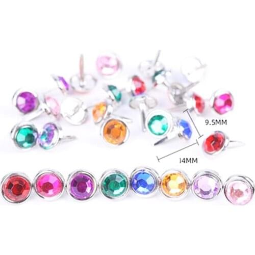 20PCS 14X9.5mm Mixed Color Flower Metal Brads Scrapbooking Embellishment For DIY Craft Accessories Home Decoration WD0033-12