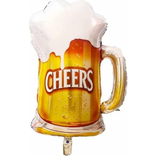 50Pcs New big cheers Beer Cup Foil Balloon Bar New Year Happy Birthday Wedding Celebration Party Decoration Air Balloons