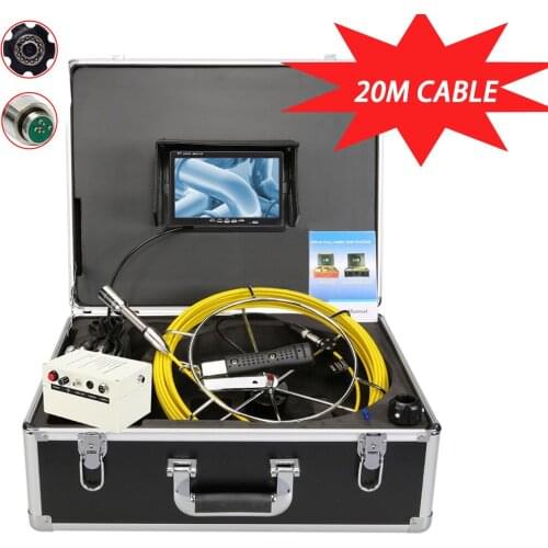 7inch 20M Cable 23MM Camera Head Sewer Pipeline Drain Industrial Endoscope Pipe Inspection Video Camera
