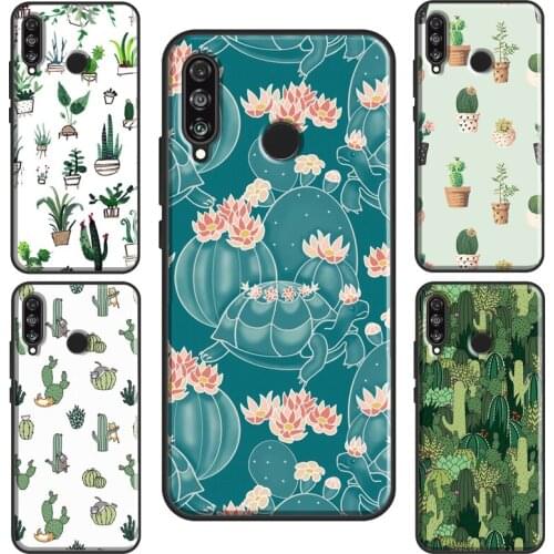 Watercolour Succulents Cacti Case For Huawei Nova 5T P20 P40 P30 Lite Mate 10 P Smart 2019 Y6 Honor 9X 8X 8A 10i 20