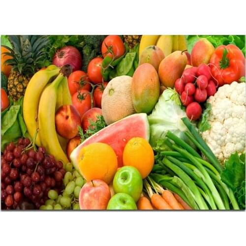 No Frame Fruit Bananas and Vegetables Poster Wall Art Print Canvas Painting Posters and Prints Wall Pictures Kitchen Decoration