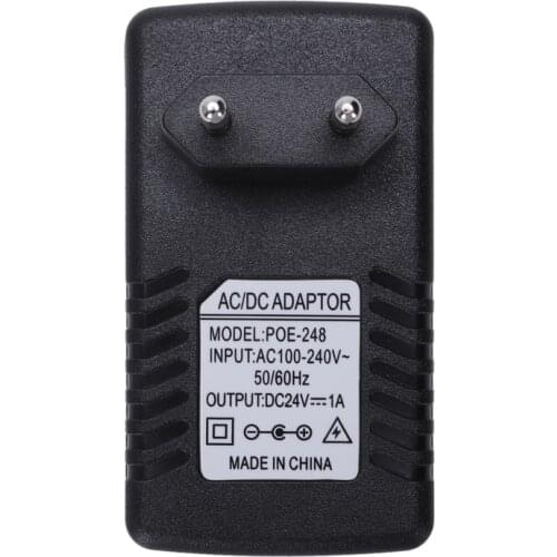 Power Supply Ethernet POE Injector Adapter for IP Phone Gateway IP Camera(24V/1A EU Plug)