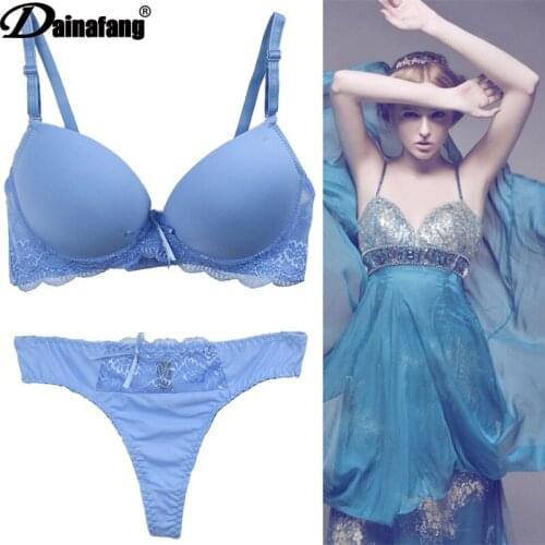 Brand new women lingerie sexy set luxury lace embroidery push up bra and pants set