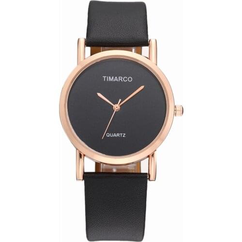 Simple Style Black Women Watches Fashion Quartz Woman Watch Minimalist Casual Leather Ladies Watch Luxury Cheap Female Clock