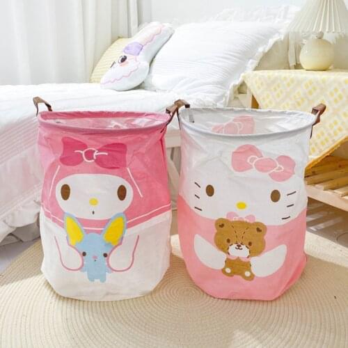 Home Organizer Storage Baskets Bin For Toy Dirty Clothes Goods Canvas Laundry Stands Holder Hello Melodyed Kittyed Cinnamorolled