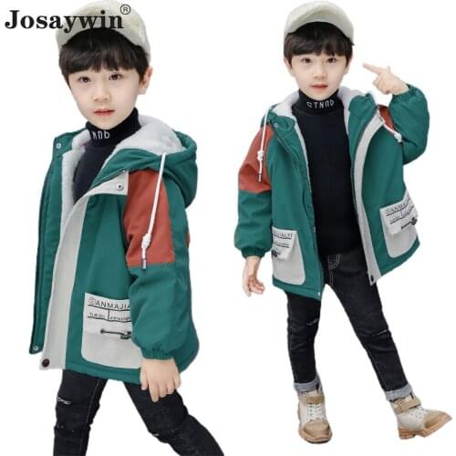 Josaywin Winter Jacket kids Hooded Baby Boys Warm Thick Jacket for Teenage Boy Cotton Kids Girl Parka Children Clothes Outerwear