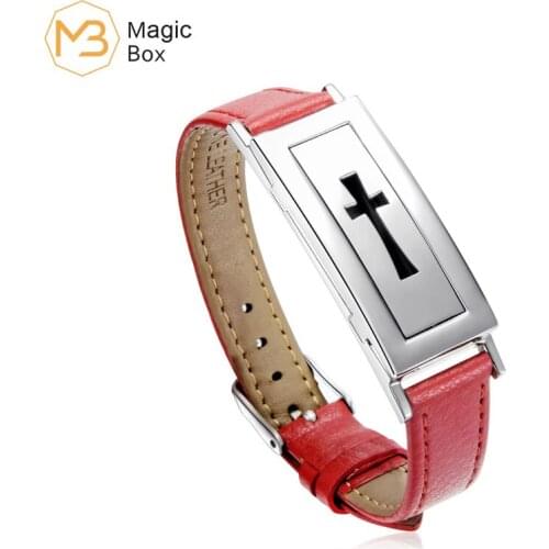 Korean popular leather bracelet cross type men and women aromatherapy essential oil diffusion small box bracelet buckle type