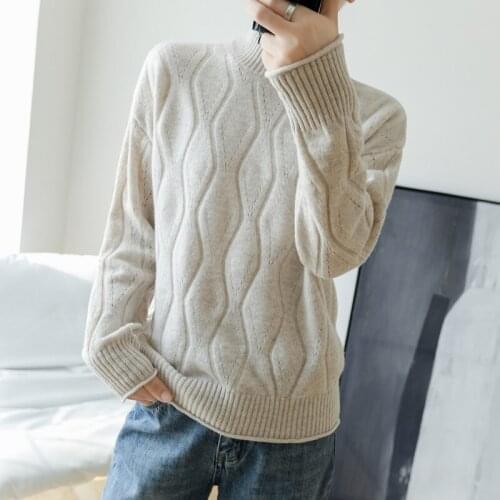 2021 hot sale 100% pure wool knitted sweater women half high neck long sleeve cashmere knitwear new fashion ladies pullover