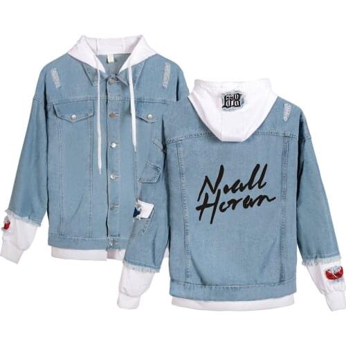 Fashion Letter Print Niall Denim jacket Women Men Harajuku Streetwear jeans girls Niall Horan Casual Tracksuits Coats Plus Size