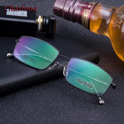 Chashma Men Eyewear Prescription Designer Optical Glass Pure Titanium Eyeglasses Ultra Light Frames Optical Frame Glasses