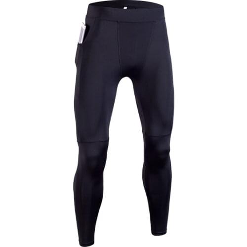 Men Running Fitness Tights Compression Pocket Yoga Pants Quick Dry GYM Sports Leggings Workout Basketball Exercise Clothing