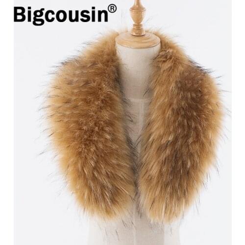 2021 New Faux Fur Collar Women Men Children Fluffy Fur Scarf 50/75/90cm Winter Coat Fur Decor Multicolor Warm Fluffy Wraps