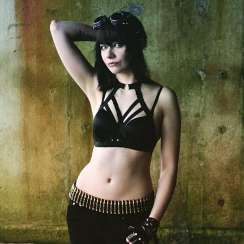 New sexy Goth Lingerie Elastic Harness cage bra 90s cupless lingerie Bondage Body harness belt O0190