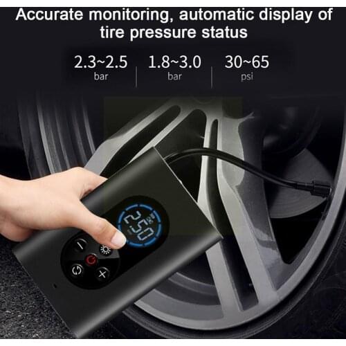 Portable Car Air Compressor Electric Wireless Tire LED Car Light Air Digital Ball Car Motorcycle Pump Inflator Rechargeable H9D1