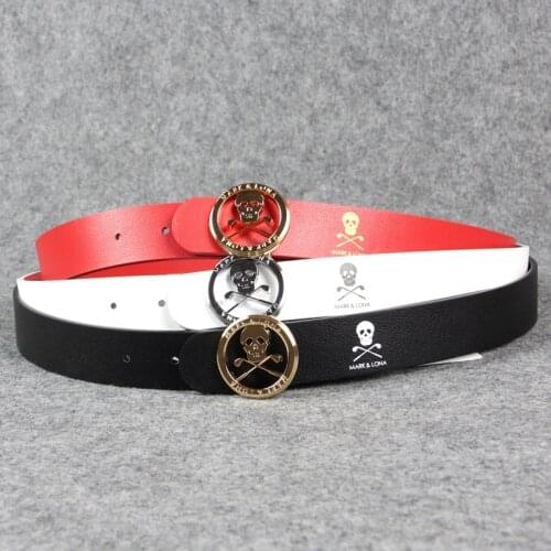 Golf belt for men and women golf belt leather skull fashion golf belt
