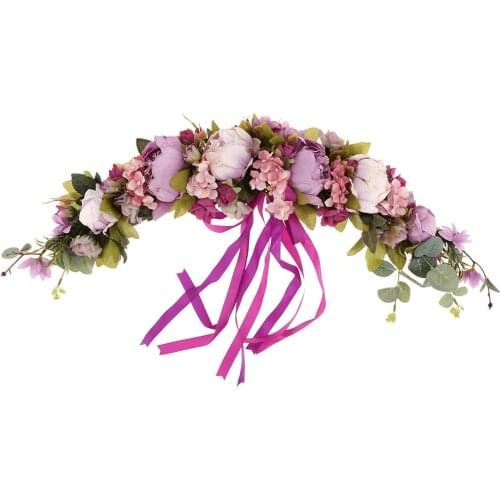 Blesiya Silk Peony Wall Door Wreath Flower Garland Indoor Outdoor Wedding Decor