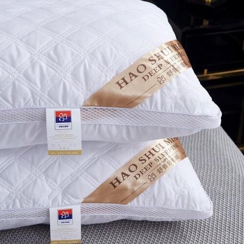 Hotel Three-dimensional Quilted Feather Velvet Pillow Inner Neck Protection Adult Single Pillow long pillow