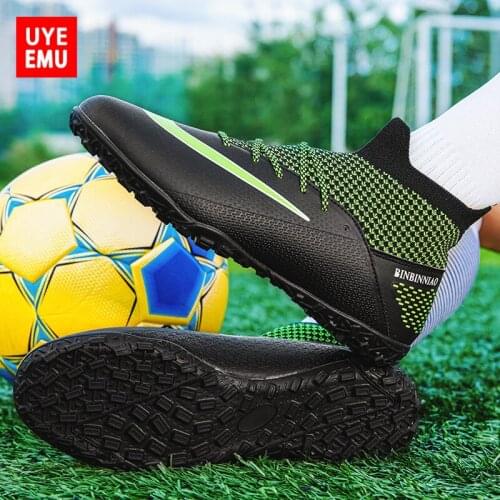UYEEMU High-Top Soccer Shoes Male Adult Broken Nails TF Youth Student Training FG Professional Artificial Grass Woman Size 35-45