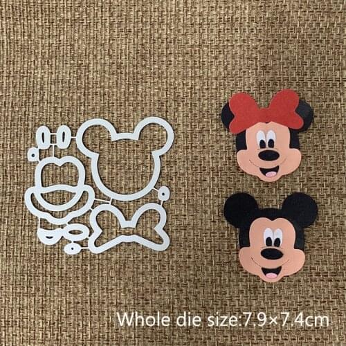 XLDesign Craft Metal Cutting Dies Cute smile Cartoon Mickey Minni Scrapbooking Paper Card Craft Album DIY Embossing Die Cuts
