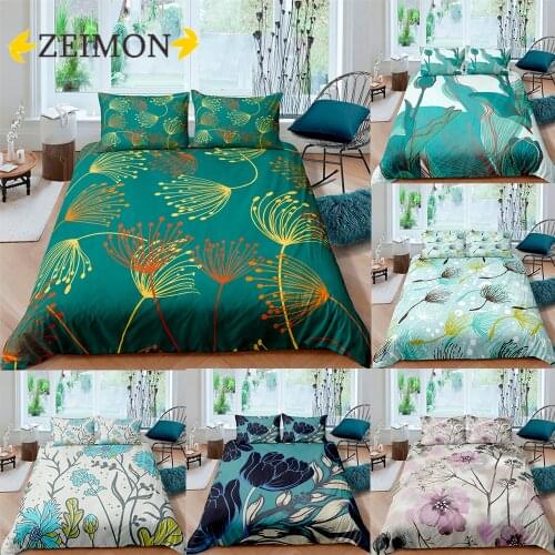 ZEIMON 3D Bedding Set Custom Single Double King Size 2/3PCS Duvet Cover Set Quilt Cover Pillow Case Flowers Bed Set Polyester