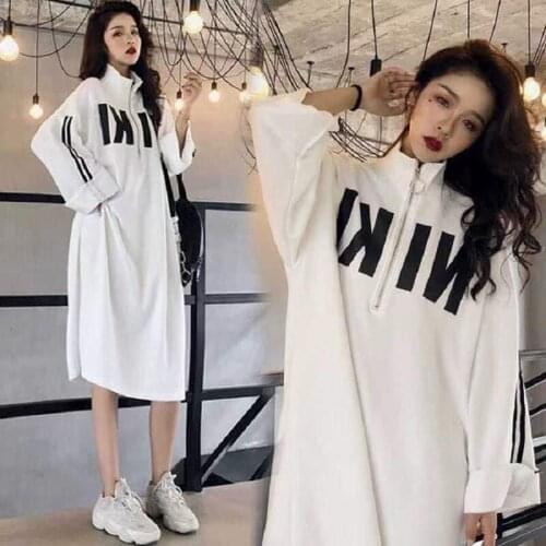 Long Sleeve Loose Large Big Plus Size Women Clothing Tops Hoody Ladies Sweatshirt Autumn Outfits Oversized Hoodies Dress Coat