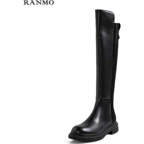 Winter 2021 fashion womens thigh high long flat boots low heel knee high boots soft leather boots party shoes platform boots