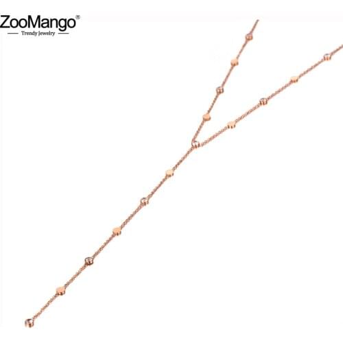 ZooMango 316L Stainless Steel CZ Crystal Charm Pendant Necklaces Jewelry Trendy Goth Choker Necklace For Women цепочка ZN20069