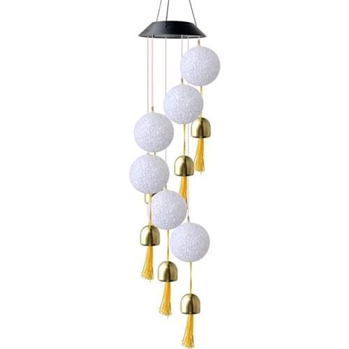 Color changing LED lamp 1 piece solar powered wind bracelet for home garden romantic hanging do it yourself decoration pendant