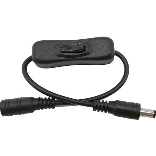 10Pcs Light Switch DC 12V 5.5x2.1mm Male to Female Power Cable DC 5.5*2.1 Connector ON OFF Inline 304 Switch for LED Strip Light