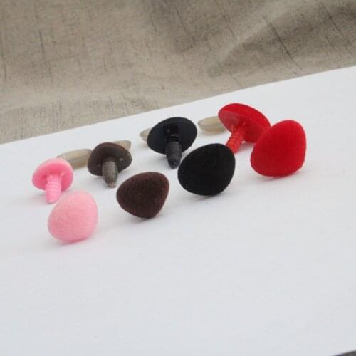 100pcs/lot 10x11/12x15/14x18/15x20mm pink/red/black/brown clean Triangular flocking safety toy nose & soft washer--size&color