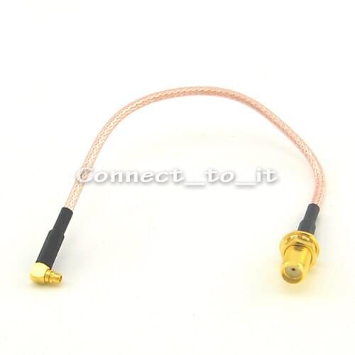 100 Pieces SMA Female to MMCX Male Rightangle Connector Extension Cable RG316 pigtail cable 15CM