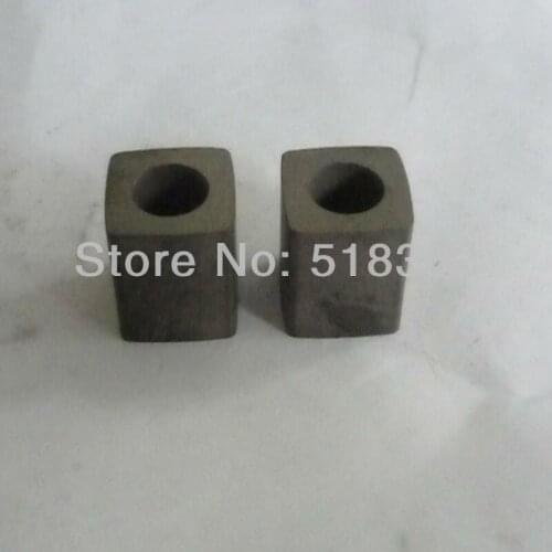 16x16x15mm Tungsten Steel Power Feed Contact with Hole for Wire Cut EDM Parts, Wear-resistant, High Density, Good Conductivity