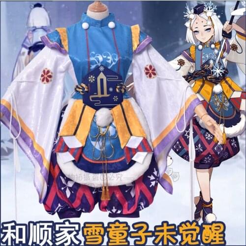 2018 Anime Onmyoji Snorunt Unawakened Uniform SSR Figure Cosplay Costume Full Set Unisex for Halloween party