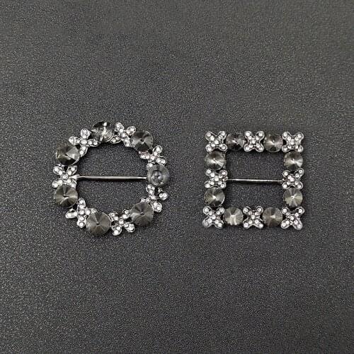 2020New 10Pcs Rhinestones Buckle or Nakpin Ring for DIY shoes flower and Wedding Accessories HZ627-HZ628