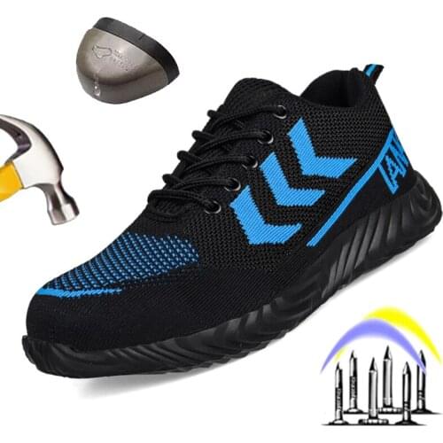 2021 Safety Shoes Men Women Work Shoe Breathable Safety Boots Steel Toe Safety Sneaker Indestructible Plus Size 46 Anti-puncture