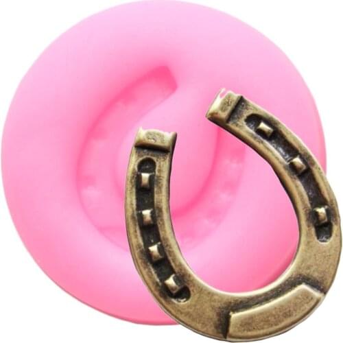 3D Horse Shoe Chocolate Silicone Molds Baby Birthday Cake Decorating Tools Cupcake Topper Fondant Mold Candy Clay Moulds