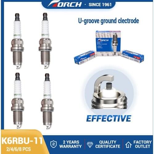 4-8PCS Spark Ignition Candle TORCH K6RBU-11 High Performance Spark Plug New Longer Life Time