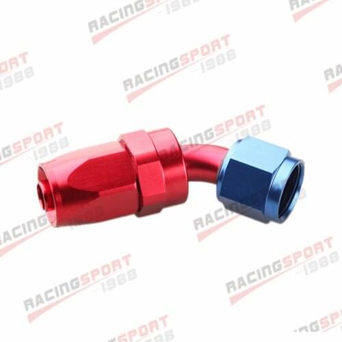 8AN AN8 Aluminum 45 Degree Swivel Oil Hose End Fitting Adapter Red/Blue