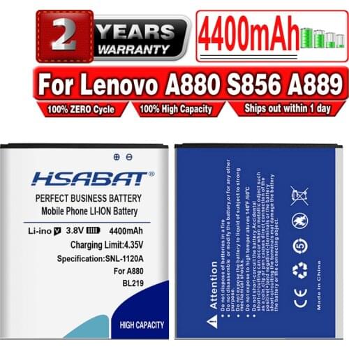 HSABAT Free Shipping 4400mAh BL219 Battery for Lenovo A880 Battery S856 A889 A890e S810t A850+ A916 Battery