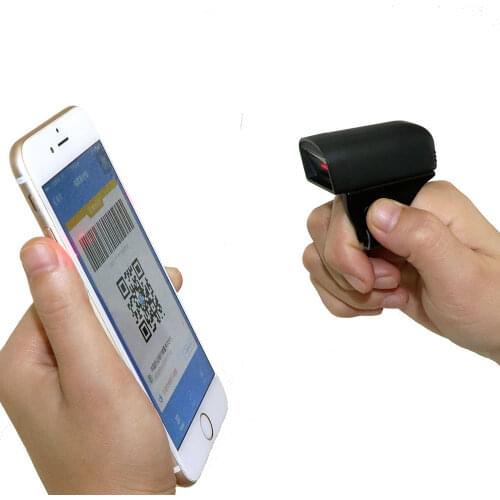 Finger Ring Wireless Bluetooth Barcode Scanner Laser Portable Reader Light CCD Bar Code for IOS Android Windows