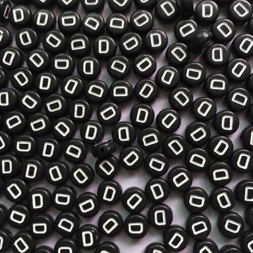 4*7 mm black acrylic alphabet beads single letters 3250 pcs per lot for garment decoration